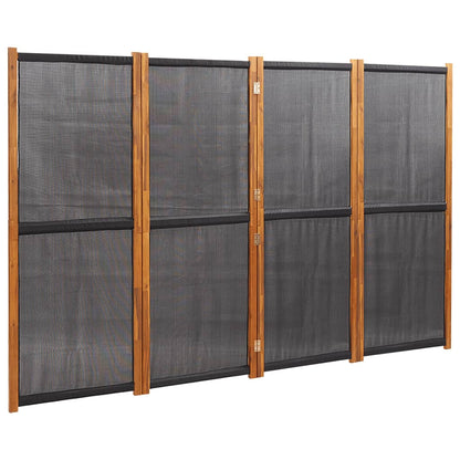 Elegant Black 4-Panel Room Divider - 280x180 cm Privacy Screen