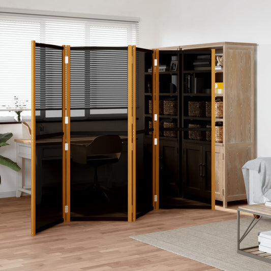 Elegant Black 4-Panel Room Divider - 280x180 cm Privacy Screen