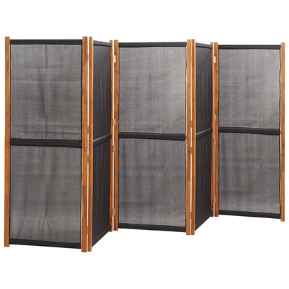 Elegant Black 5-Panel Room Divider - 350x180 cm Privacy Screen