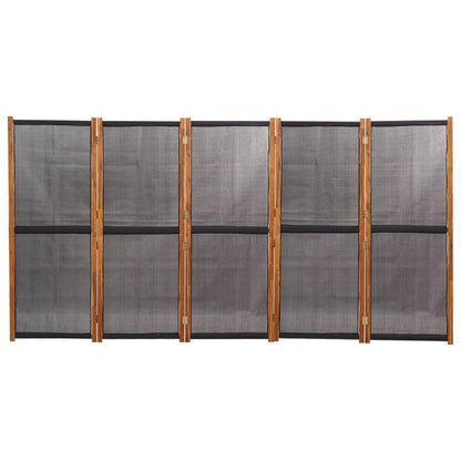 Elegant Black 5-Panel Room Divider - 350x180 cm Privacy Screen