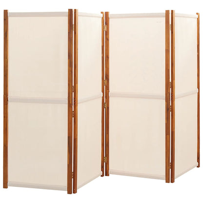 Cream White 4-Panel Room Divider - 280x180 cm, Elegant Privacy Solution