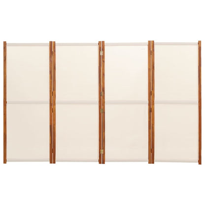 Cream White 4-Panel Room Divider - 280x180 cm, Elegant Privacy Solution