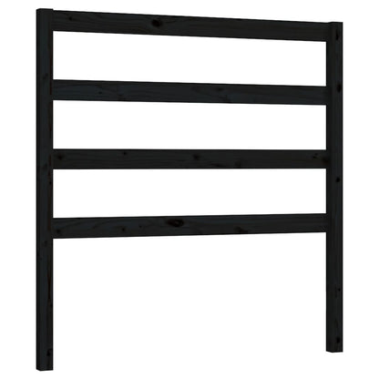 Solid Wood Pine Bed Headboard - Black, 81x4x100 cm