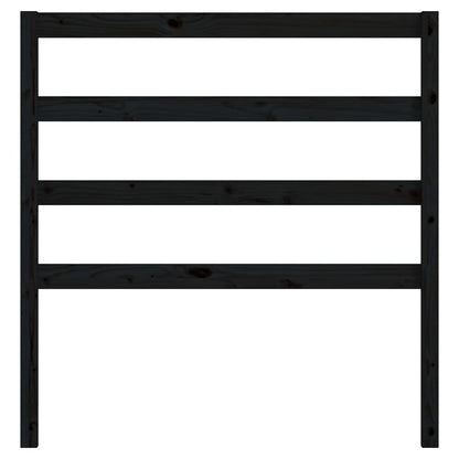 Solid Wood Pine Bed Headboard - Black, 81x4x100 cm