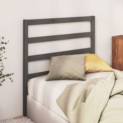 Grey Solid Pine Wood Headboard 106x4x100 cm - Stylish & Durable