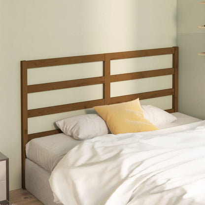 Solid Pine Wood Headboard - Honey Brown, 126x4x100 cm