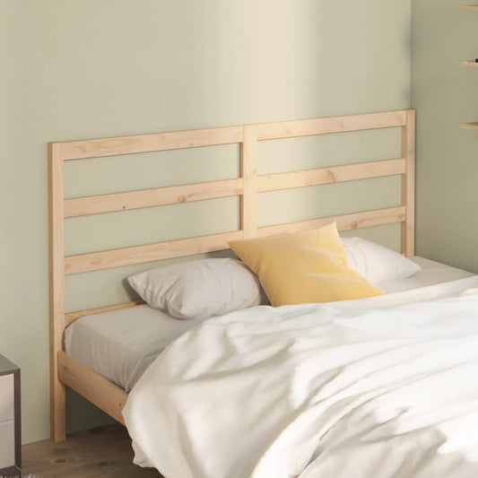 Solid Pine Wood Bed Headboard - 141x4x100 cm, Natural Finish
