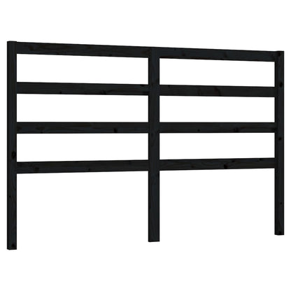 Solid Pine Wood Bed Headboard in Black, 166x4x100 cm