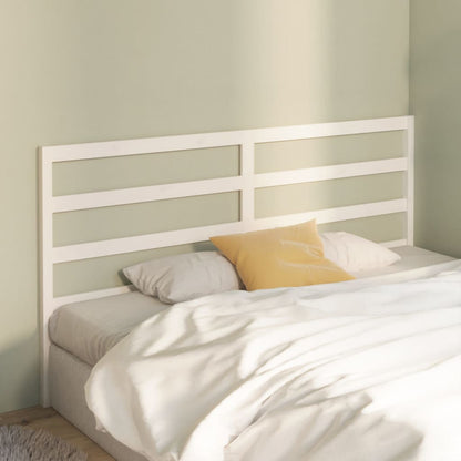 Solid Pine Wood White Bed Headboard 206x4x100 cm