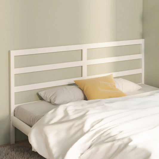 Solid Pine Wood White Bed Headboard 206x4x100 cm