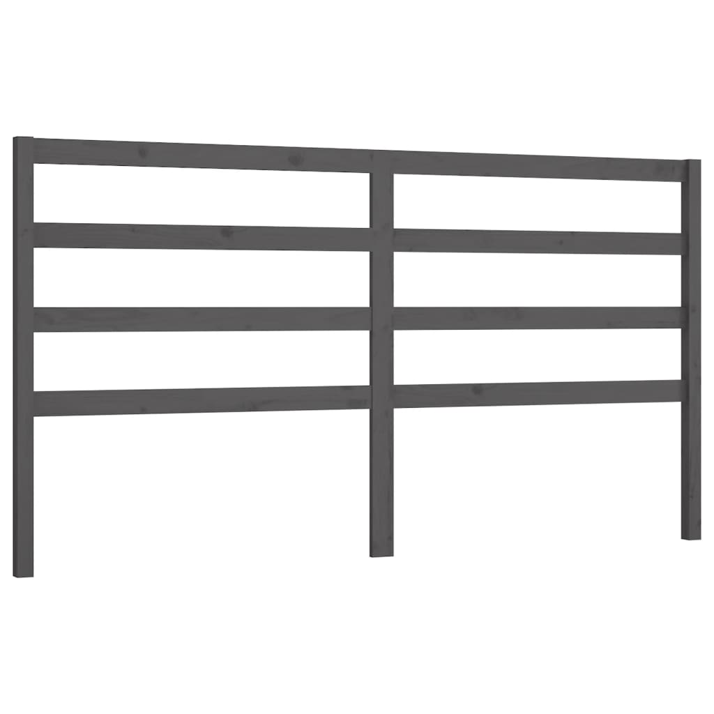 Solid Wood Pine Bed Headboard - Grey 206x4x100 cm
