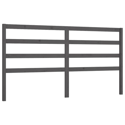 Solid Wood Pine Bed Headboard - Grey 206x4x100 cm