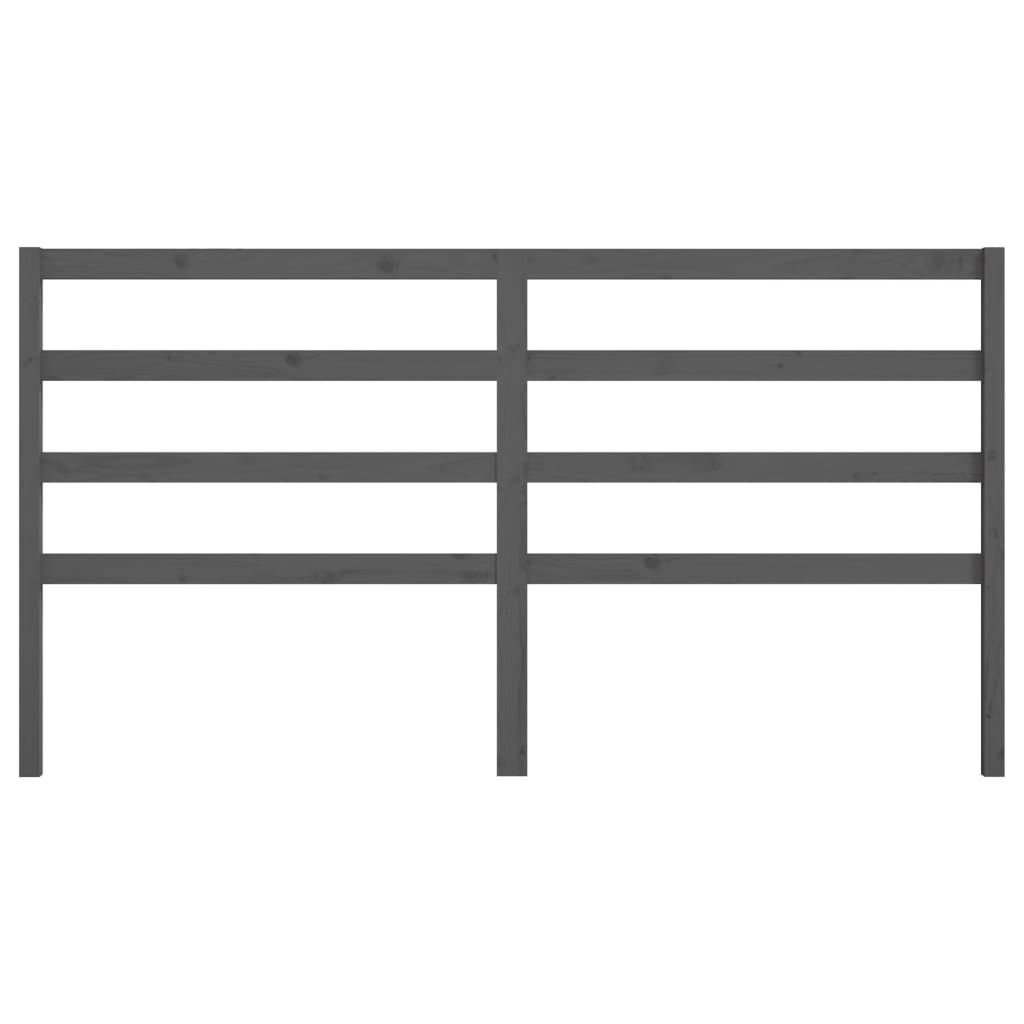 Solid Wood Pine Bed Headboard - Grey 206x4x100 cm