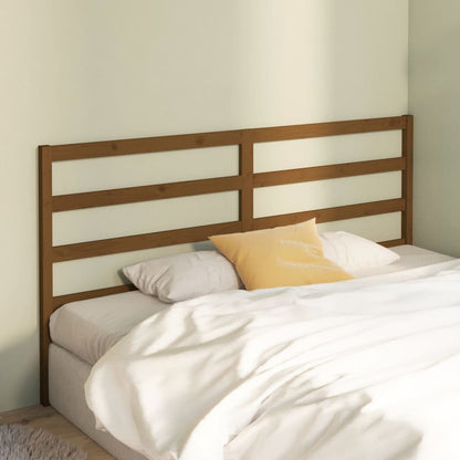 Solid Pine Bed Headboard - Honey Brown, 206x4x100 cm