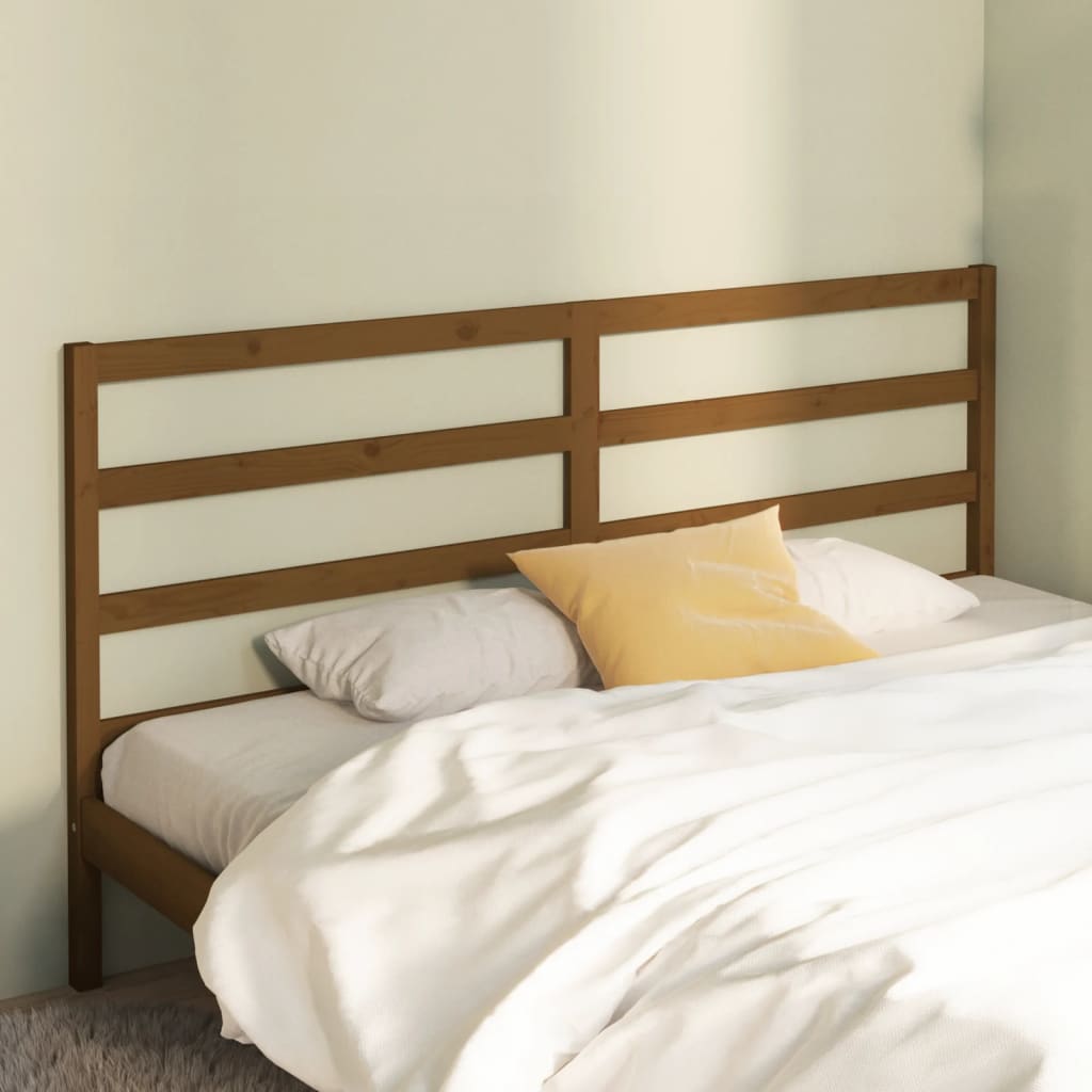 Solid Pine Bed Headboard - Honey Brown, 206x4x100 cm