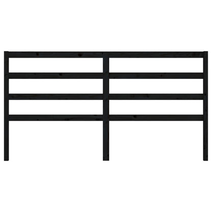 Solid Pine Bed Headboard - Black 206x4x100 cm
