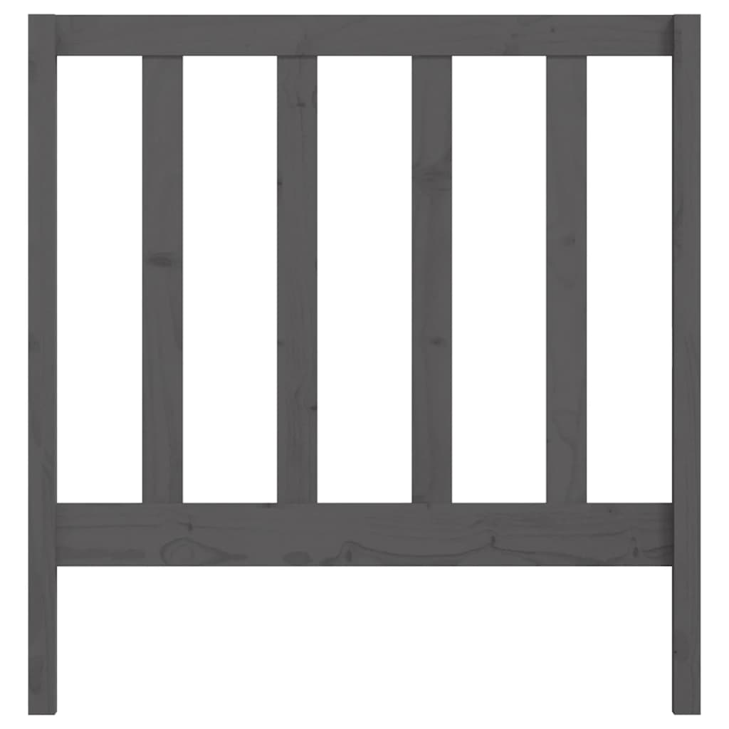 Solid Pine Wood Grey Headboard - 96x4x100 cm