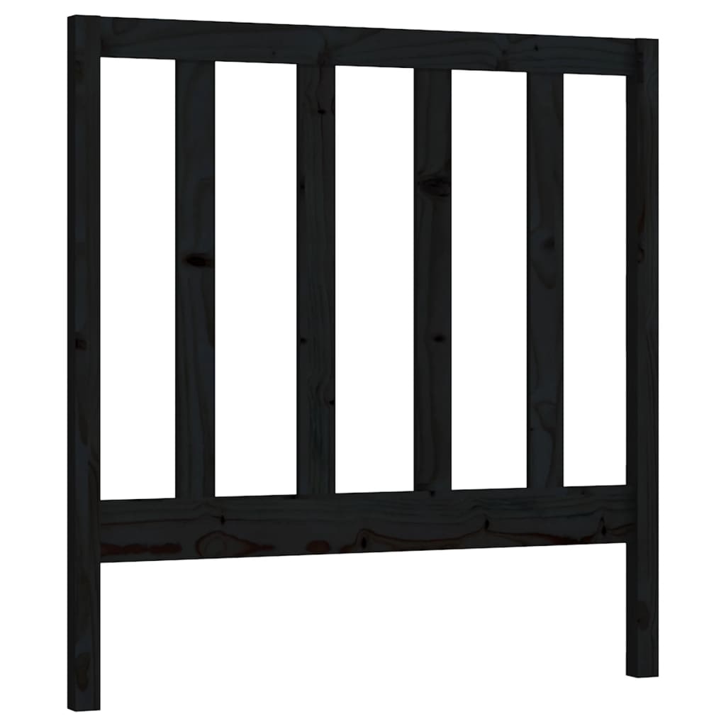 Solid Pine Black Headboard, 96x4x100 cm - Elegant Bedroom Upgrade