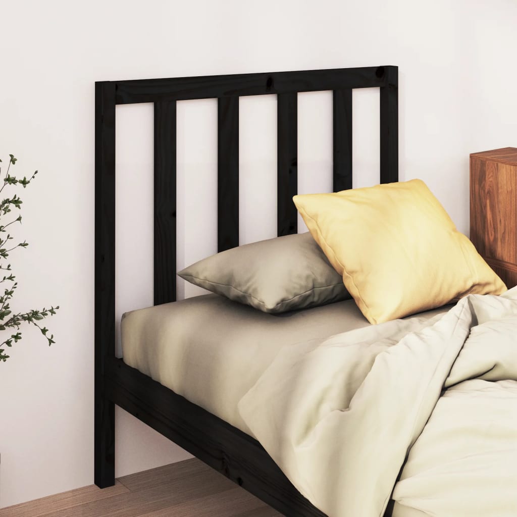 Solid Pine Black Headboard, 96x4x100 cm - Elegant Bedroom Upgrade