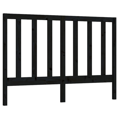 Solid Pine Black Bed Headboard 126x4x100 cm