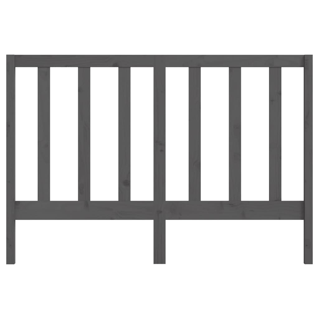 Solid Wood Pine Grey Headboard 146x4x100 cm - Elegant Design