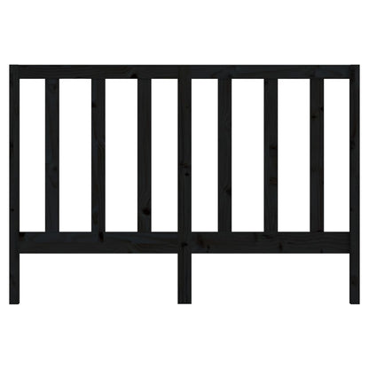 Black Solid Pine Wood Bed Headboard 146x4x100 cm