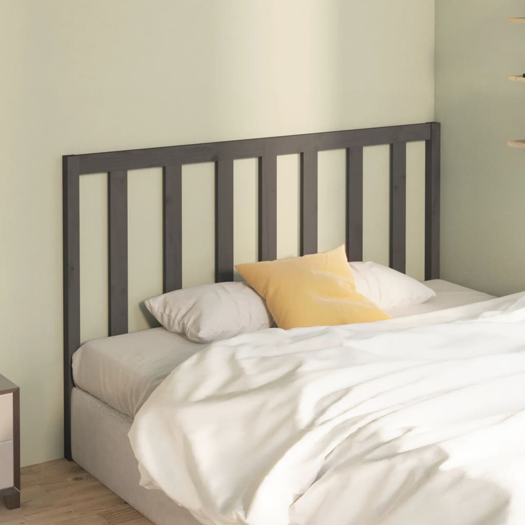 Solid Pine Grey Bed Headboard, 166x4x100 cm - Stylish Durability