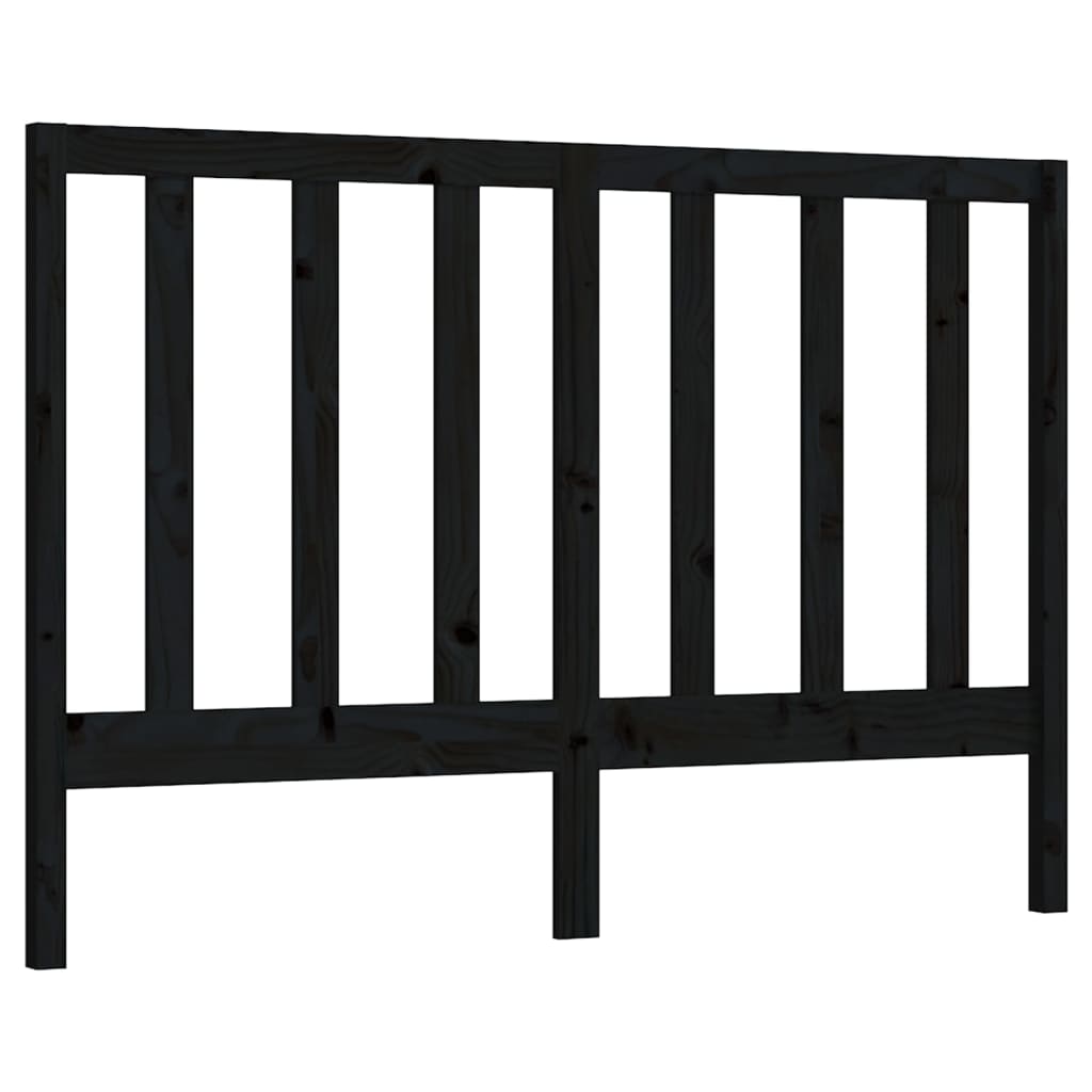 Solid Pine Wood Bed Headboard - Black, 166x4x100 cm