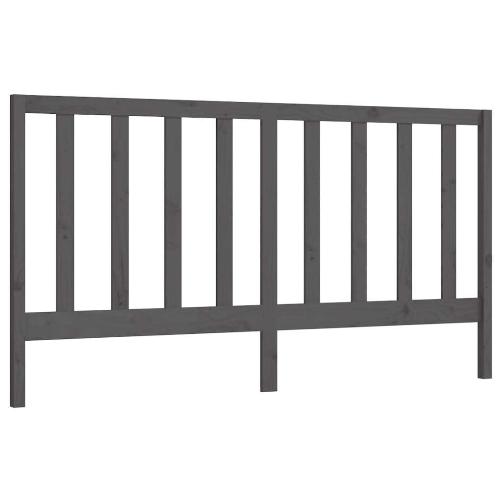 Solid Pine Wood Grey Headboard, 206x4x100 cm – Stylish Elegance