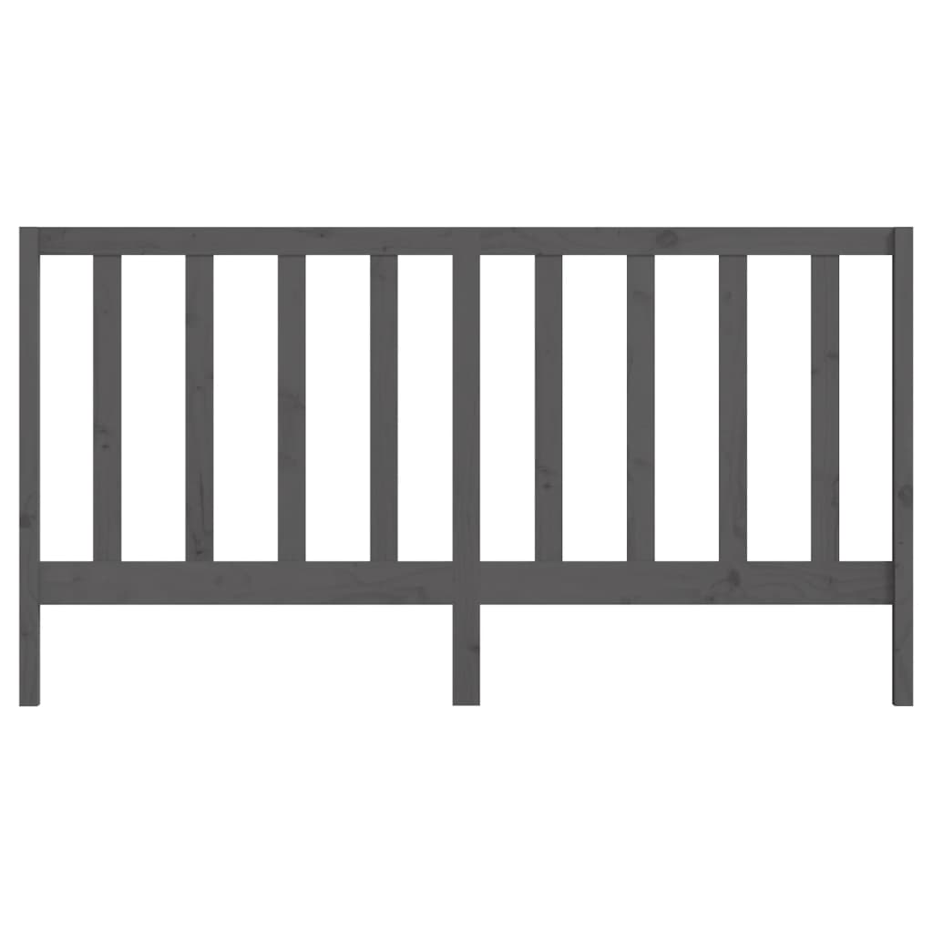 Solid Pine Wood Grey Headboard, 206x4x100 cm – Stylish Elegance