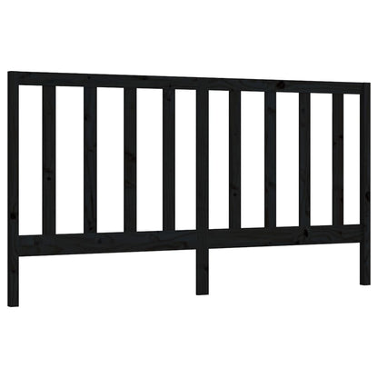 Solid Pine Bed Headboard - Black, 206x4x100 cm