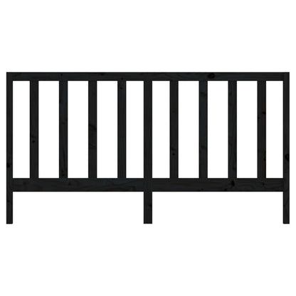 Solid Pine Bed Headboard - Black, 206x4x100 cm