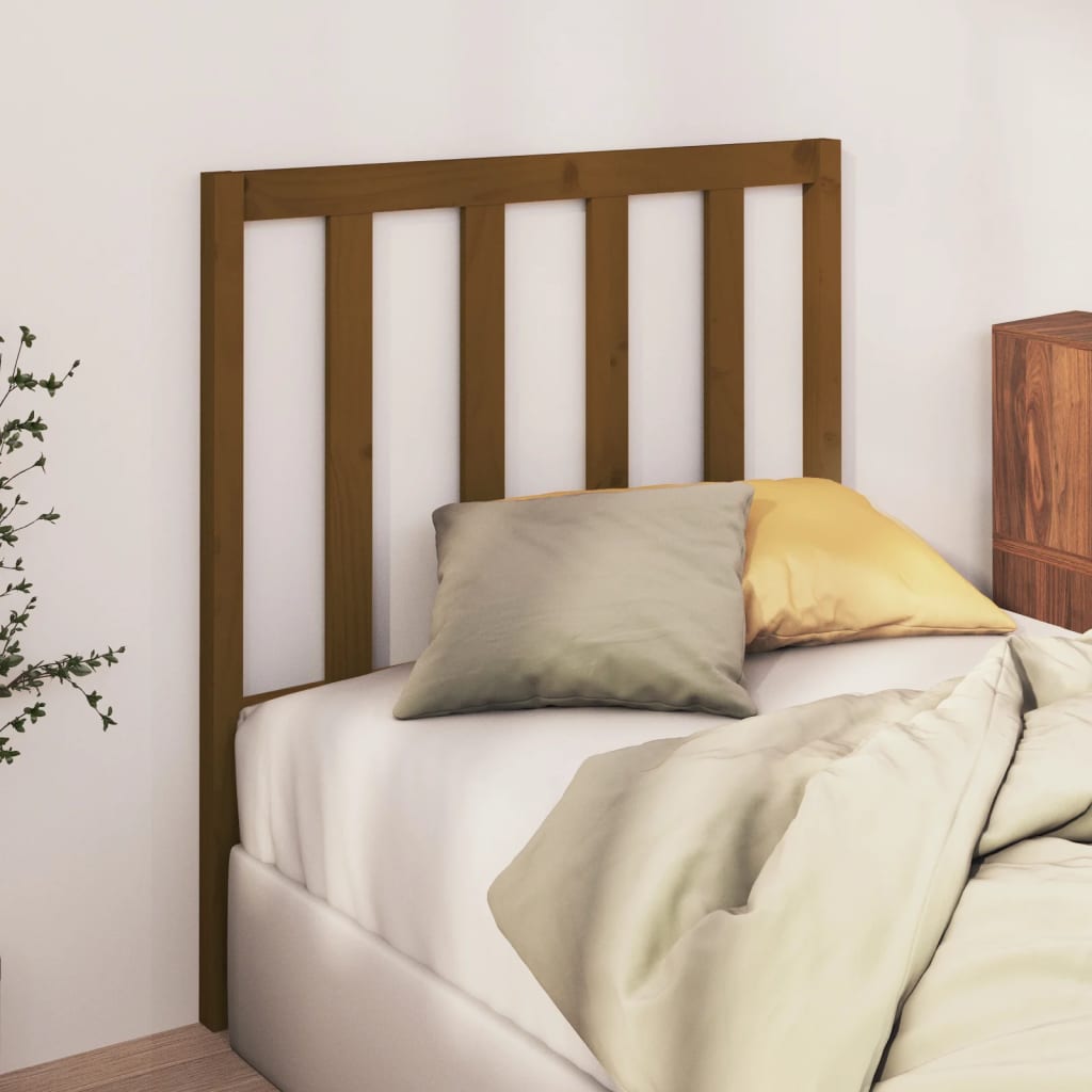 Solid Pine Wood Bed Headboard, Honey Brown, 96x4x100 cm