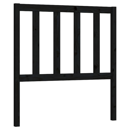 Solid Pine Wood Black Headboard - 96x4x100 cm Elegant Design