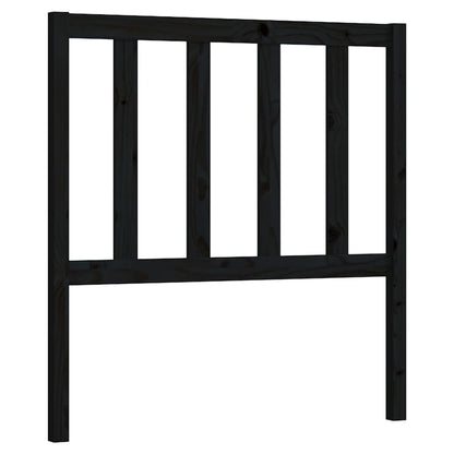 Solid Pine Wood Black Headboard 106x4x100 cm for Beds