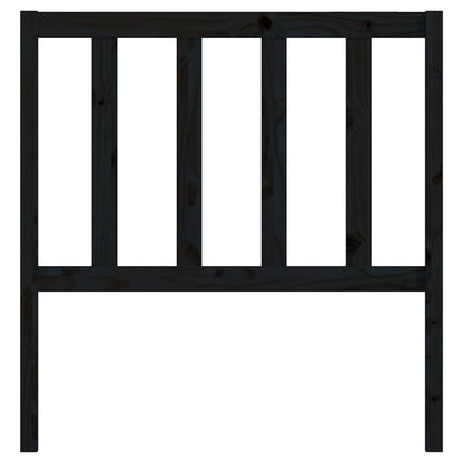 Solid Pine Wood Black Headboard 106x4x100 cm for Beds