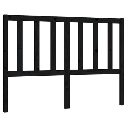 Solid Pine Wood Bed Headboard, Black 126x4x100 cm