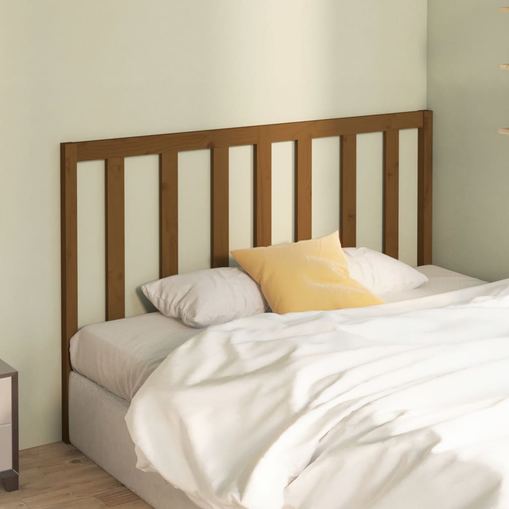 Solid Pine Honey Brown Bed Headboard - 141x4x100 cm