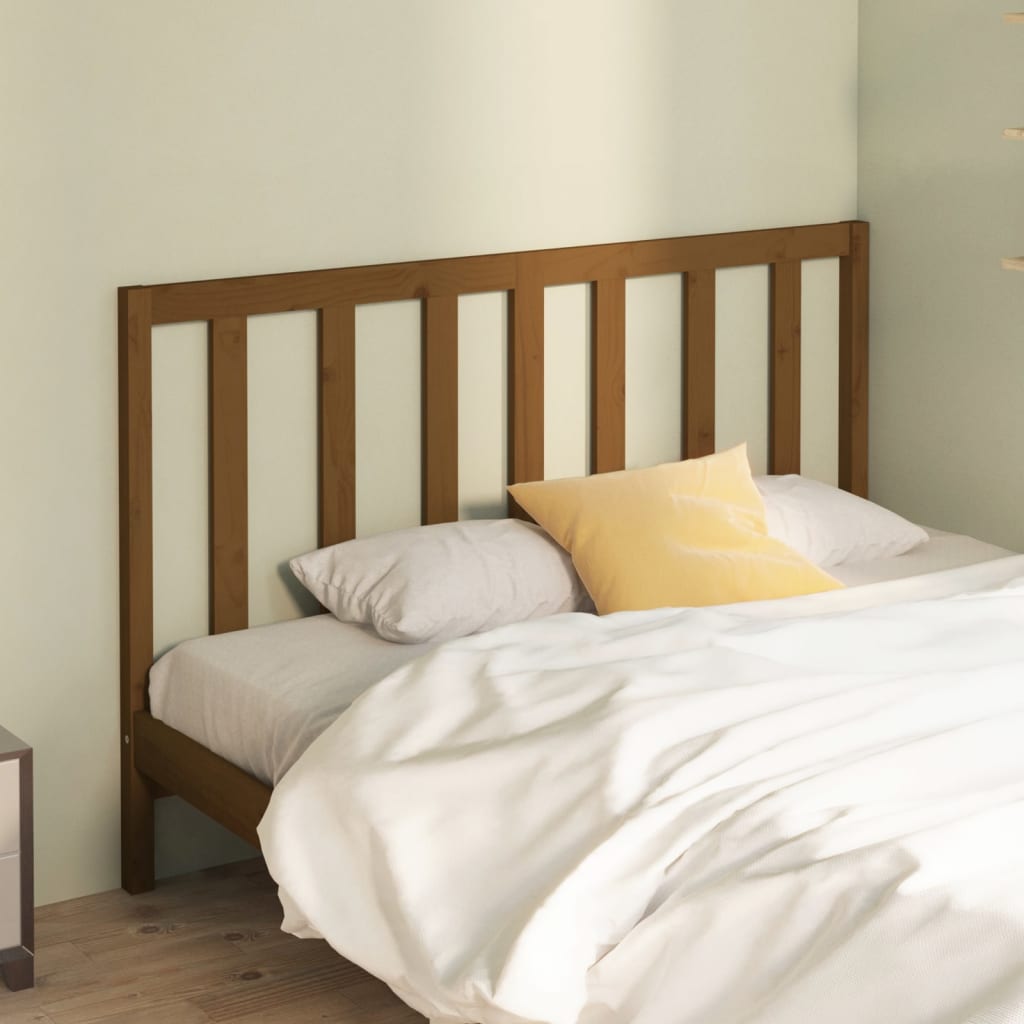 Solid Pine Honey Brown Bed Headboard - 141x4x100 cm