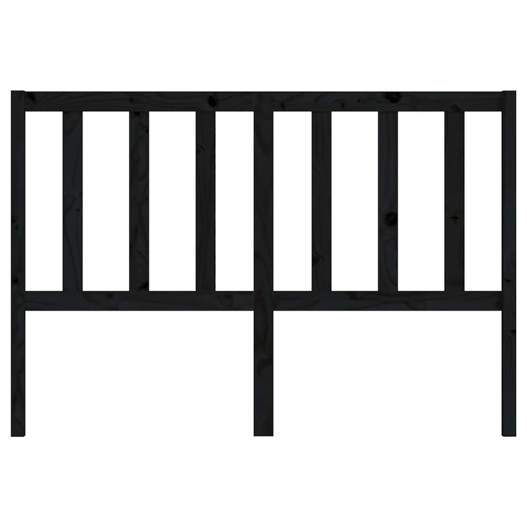 Solid Wood Pine Bed Headboard - Black, 166x4x100 cm