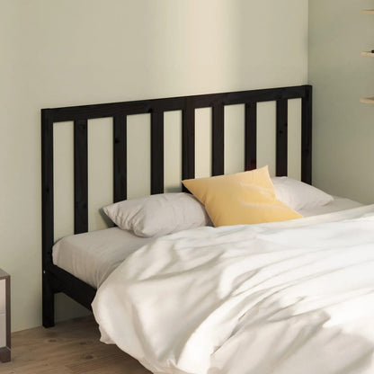 Solid Wood Pine Bed Headboard - Black, 166x4x100 cm