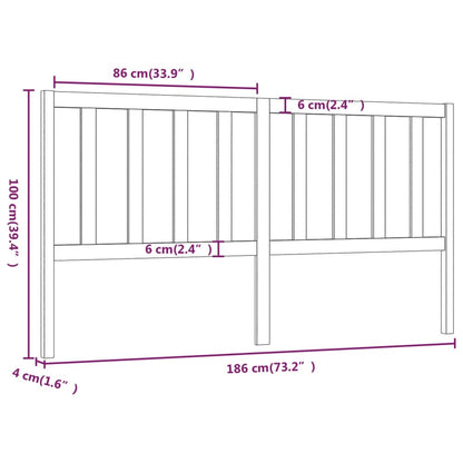 Solid Pine Bed Headboard - Honey Brown, 186x4x100 cm