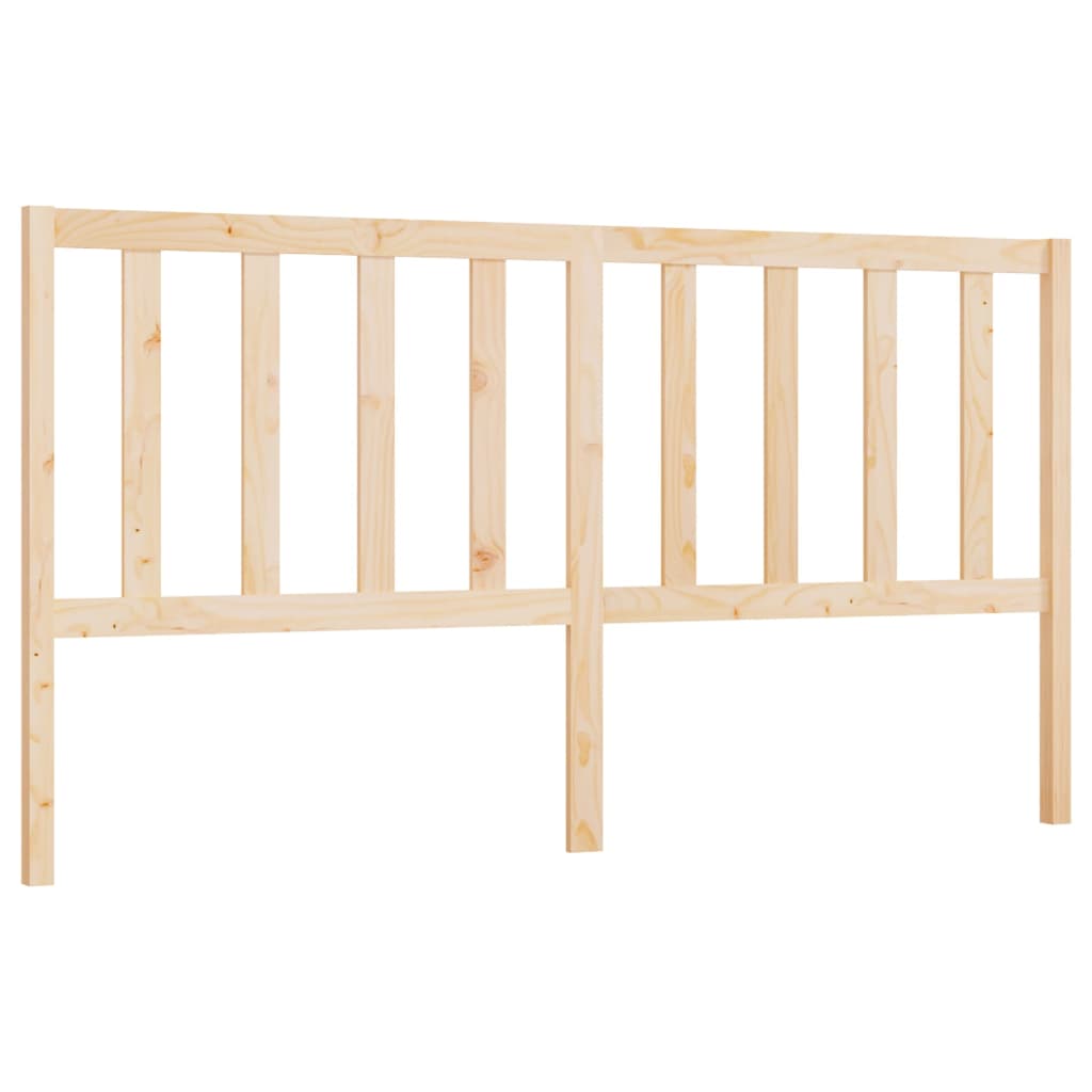 Solid Pine Wood Bed Headboard - 206x4x100 cm, Natural Finish
