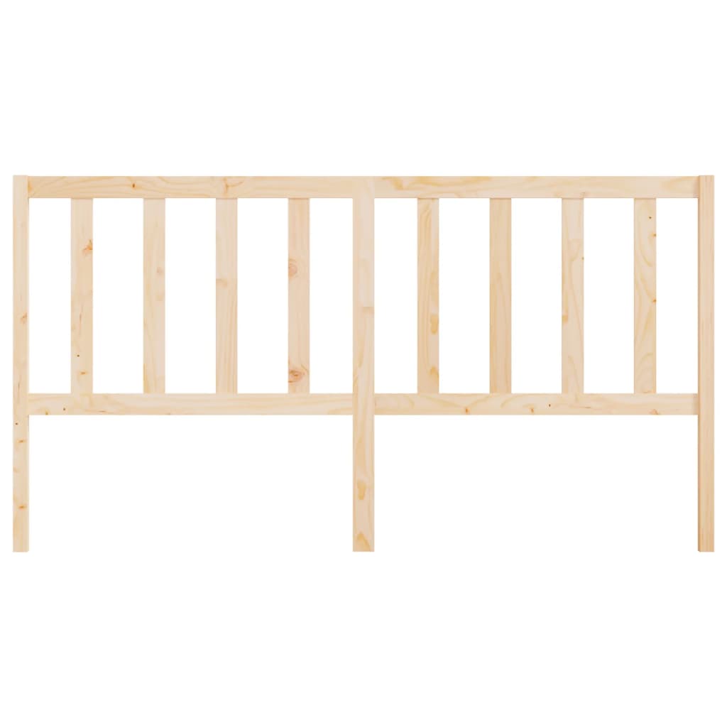 Solid Pine Wood Bed Headboard - 206x4x100 cm, Natural Finish