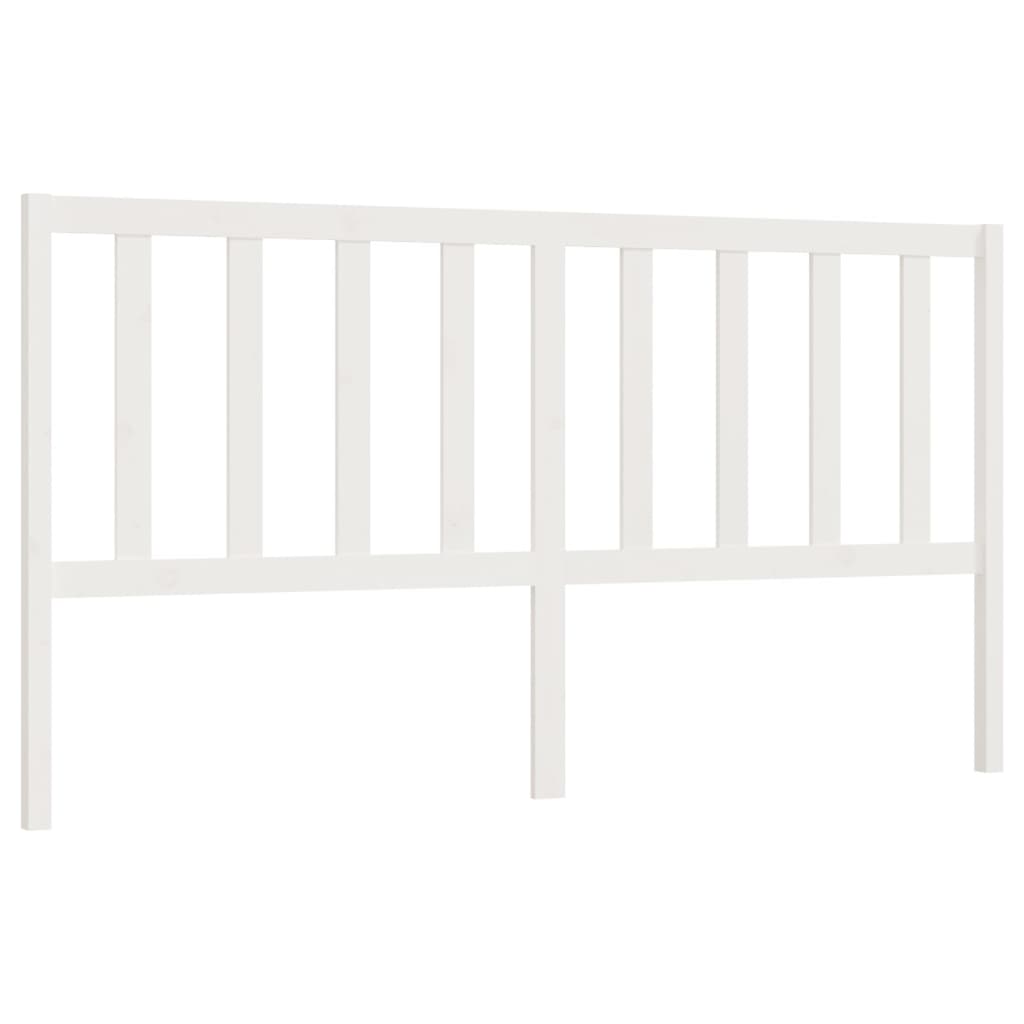 Solid Pine Wood Headboard, White, 206x4x100 cm - Elegant & Durable