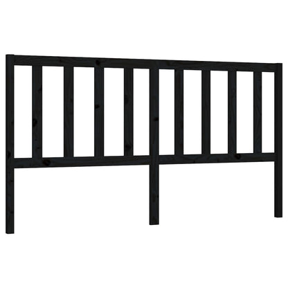 Black Solid Pine Wood Headboard, 206x4x100 cm - Modern Bedroom Decor