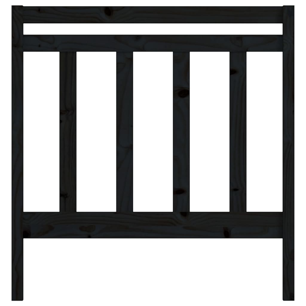 Solid Pine Black Headboard 96x4x100 cm - Elegant Bedroom Decor