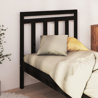 Solid Pine Black Headboard 96x4x100 cm - Elegant Bedroom Decor