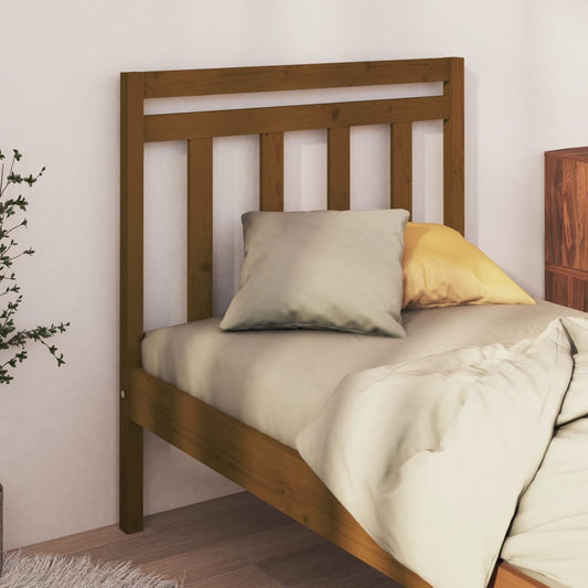 Solid Pine Honey Brown Bed Headboard 106x4x100 cm