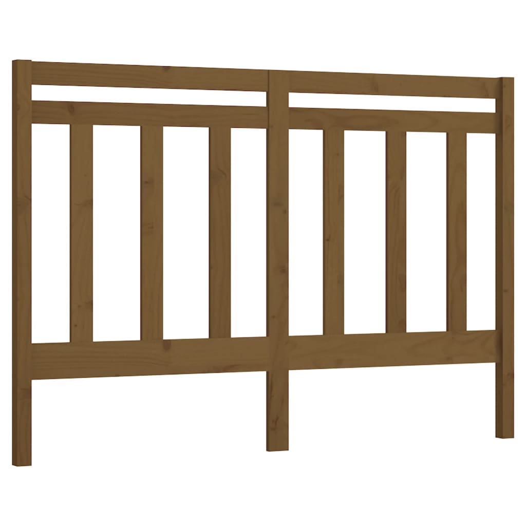 Solid Pine Honey Brown Bed Headboard 126x4x100 cm
